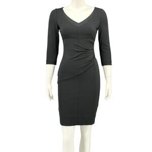 🗽Diane von Furstenberg Dress Womens 2 Black Bevin 3/4 Sleeve Sheath LBD Office